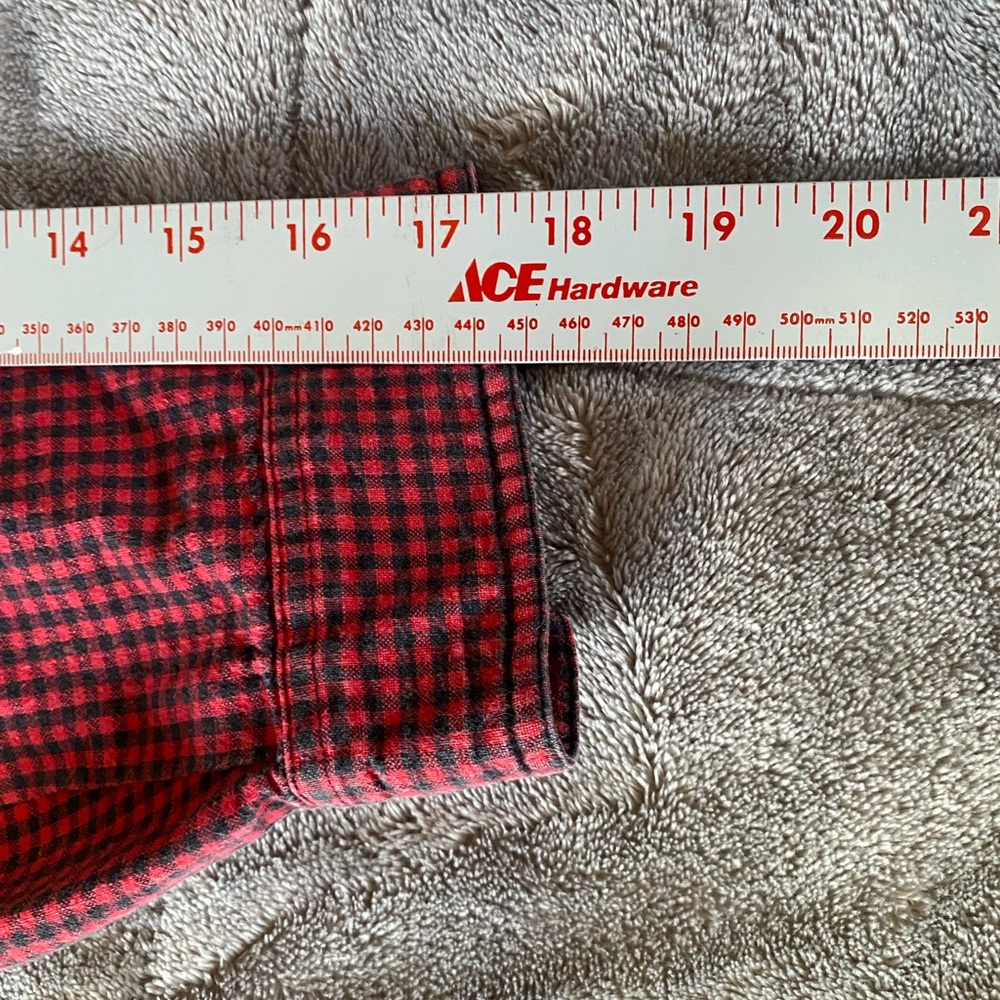 Red Checkered Womens Shirt with Embroidery (920) - Picture 12 of 12